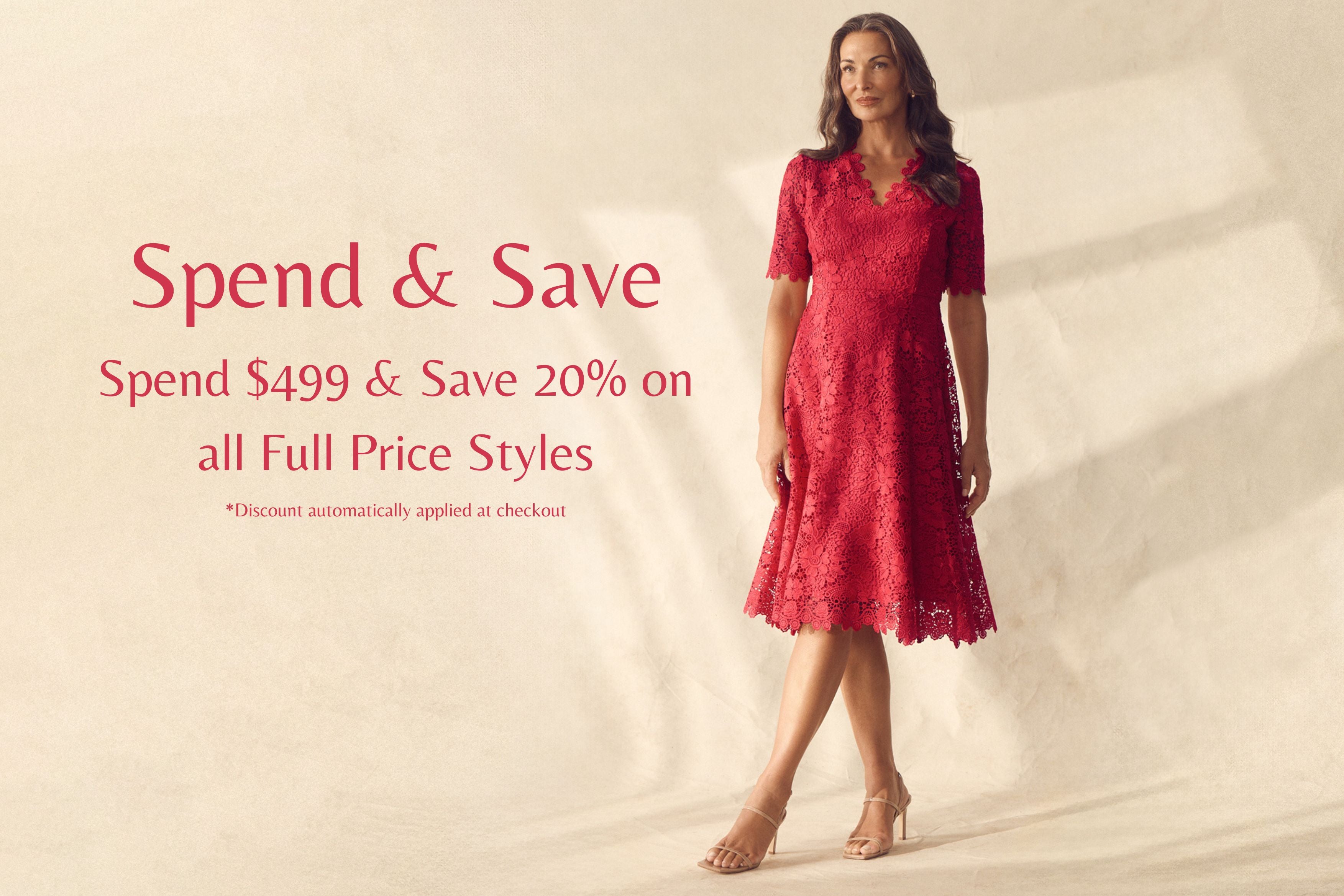 Spend $499 & Save 20% on all Full Price Styles