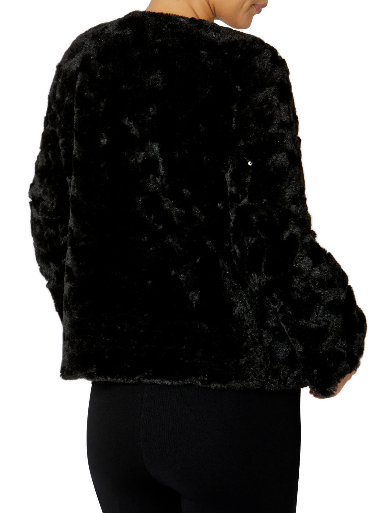 Estelle Black Faux Fur Jacket