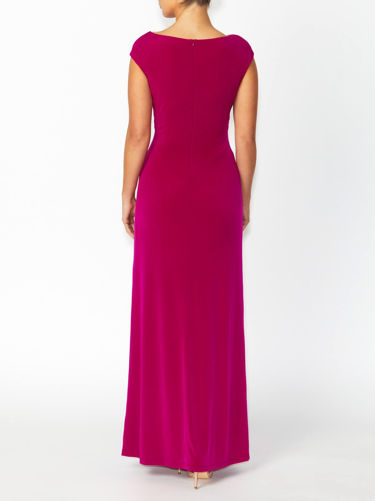 Women s Jersey Floor Length Gown in Pink Tiffany