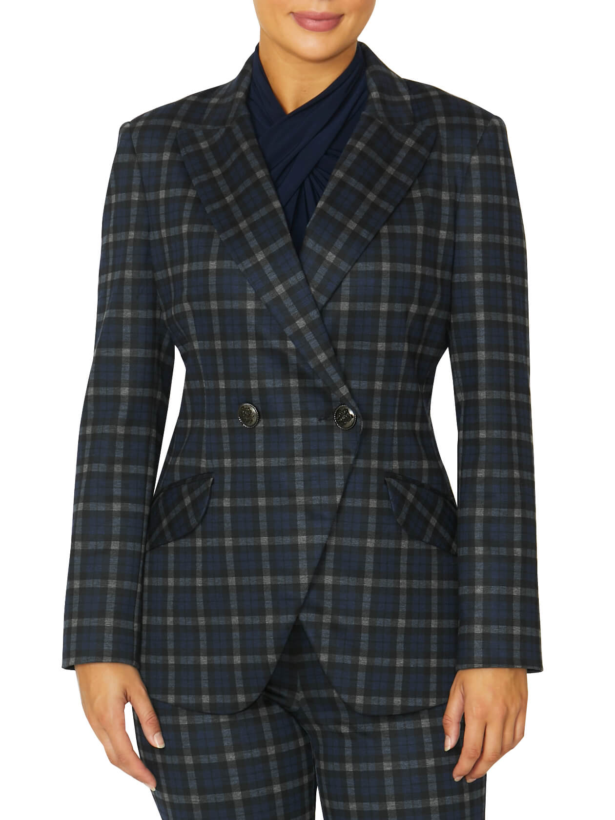 Miranda Blue Check Blazer