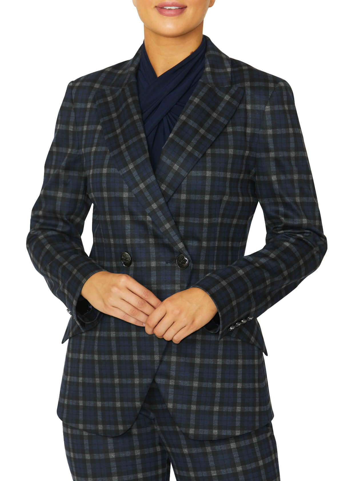 Miranda Blue Check Blazer