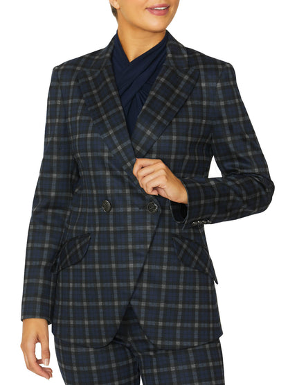 Miranda Blue Check Blazer