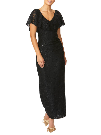 Trudy Black Sequin Lace Gown