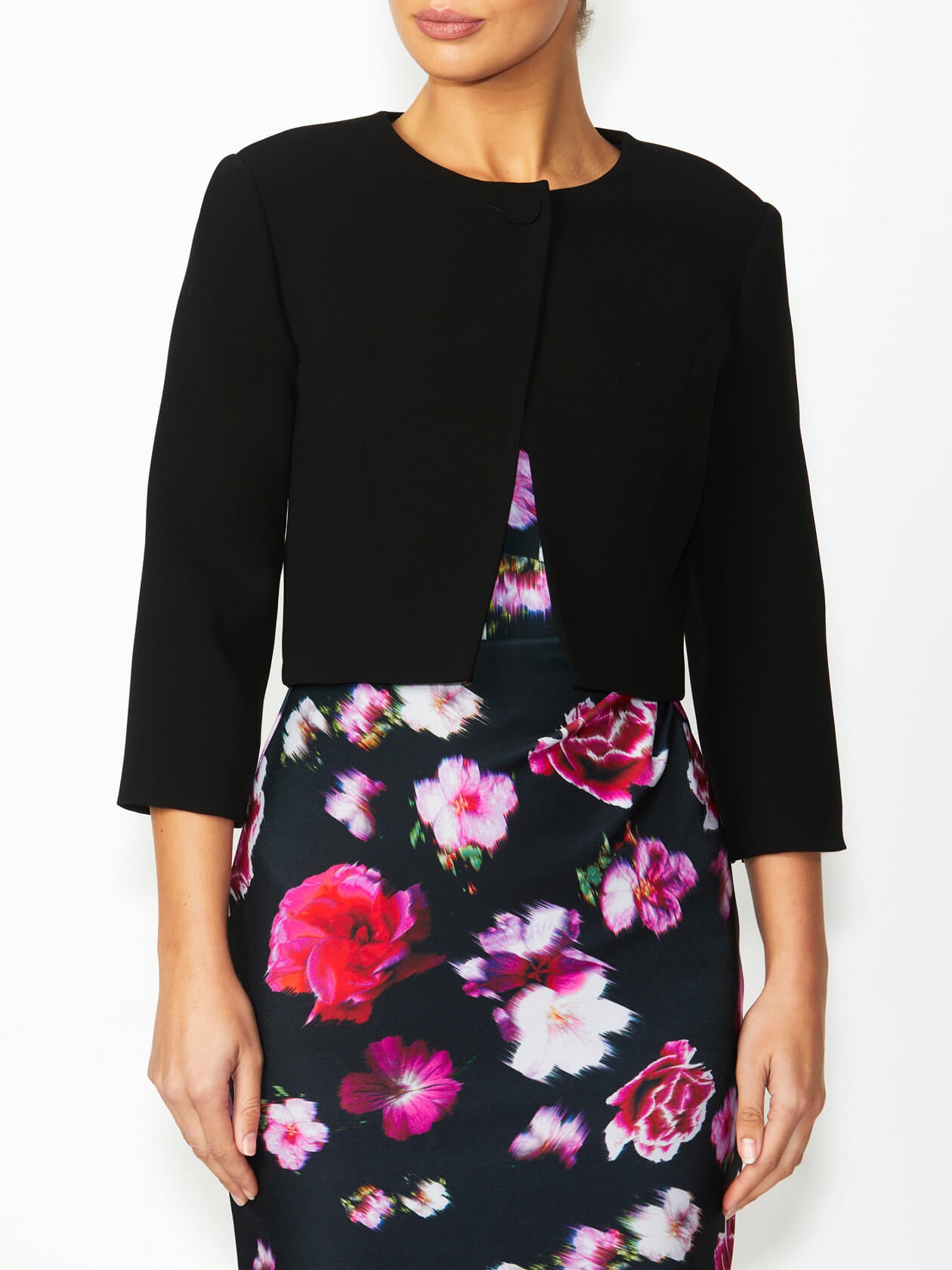 Milena Black Floral Dress