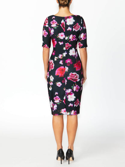 Milena Black Floral Dress