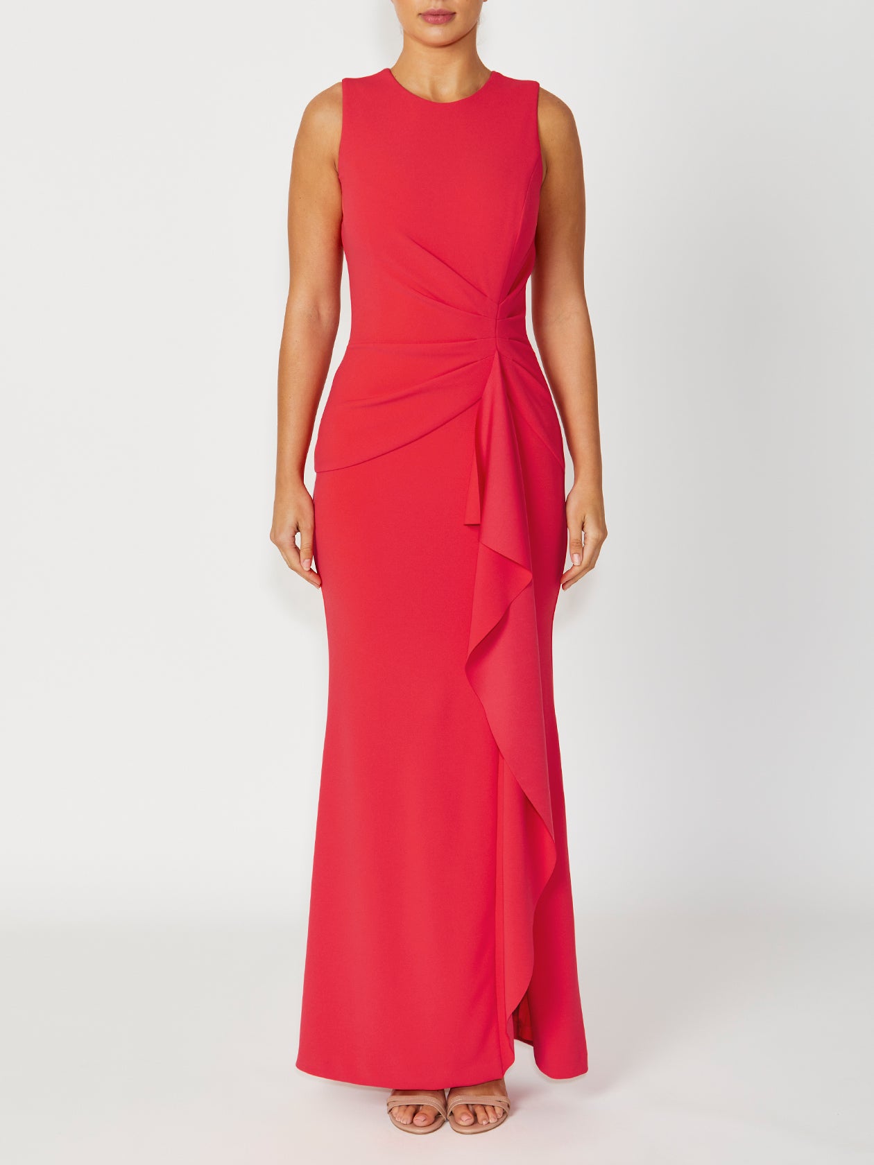 Women's Crepe Split Leg Gown in Orange | Florence