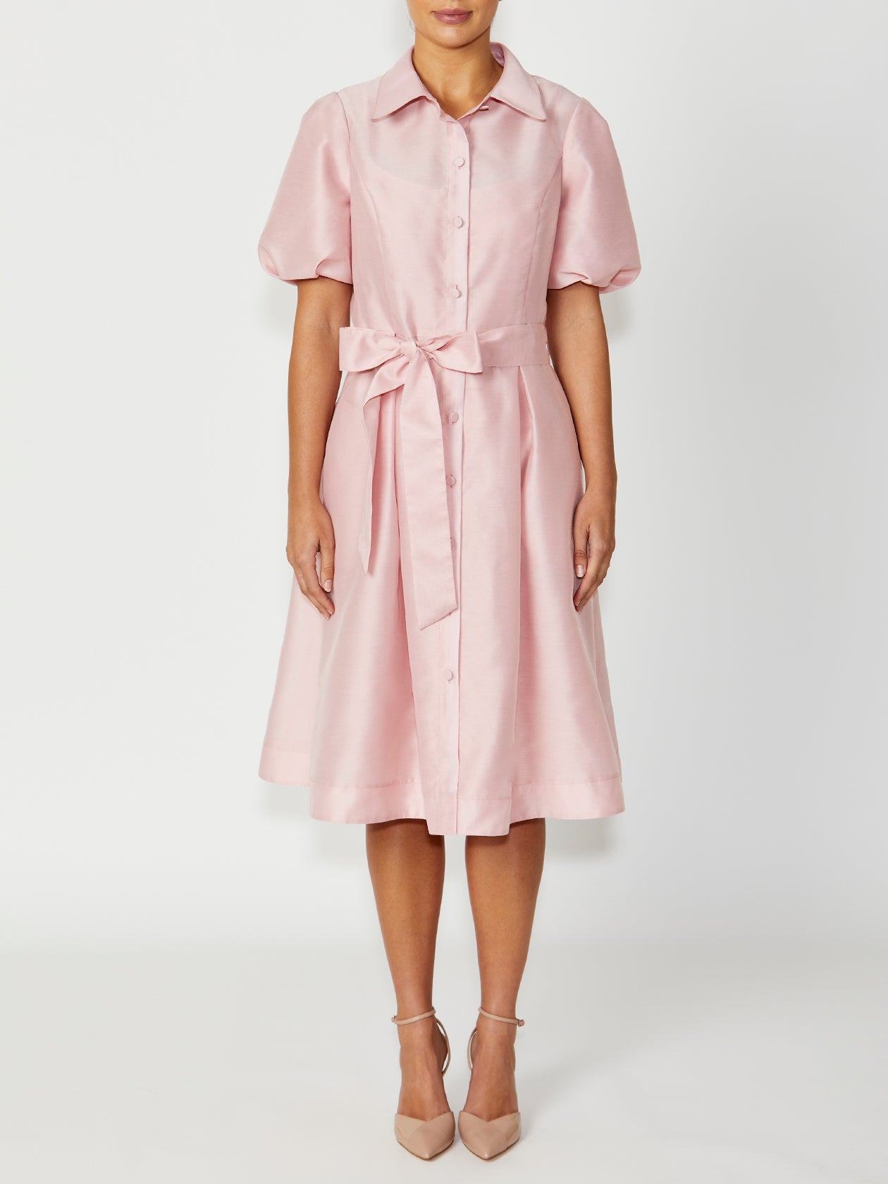 Women's Lace Shirtdress Dress in Pink | Simone