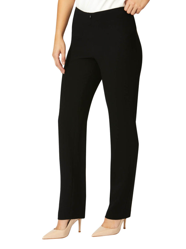 Black Crepe Straight Leg Pant