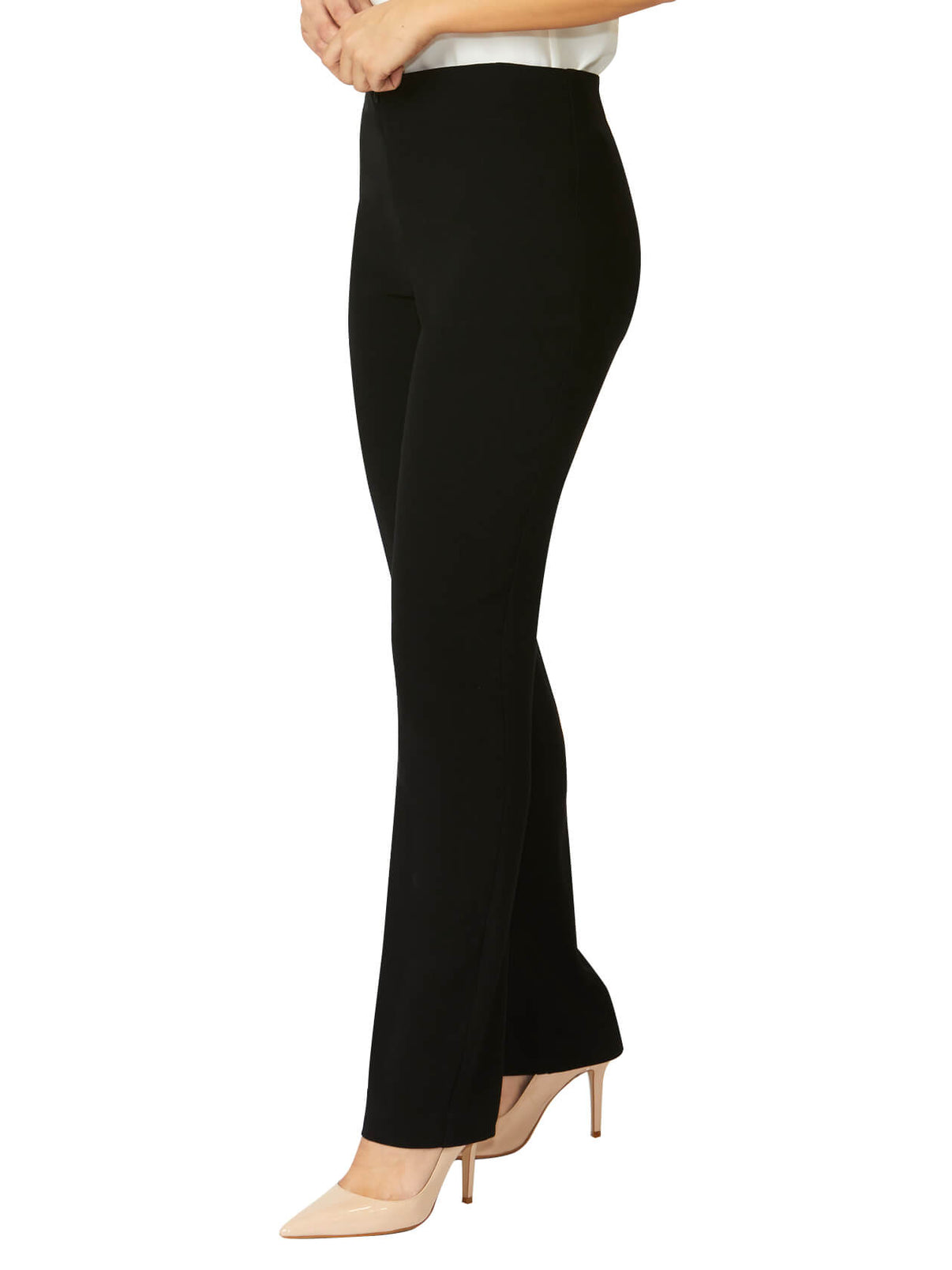 Black Crepe Straight Leg Pant