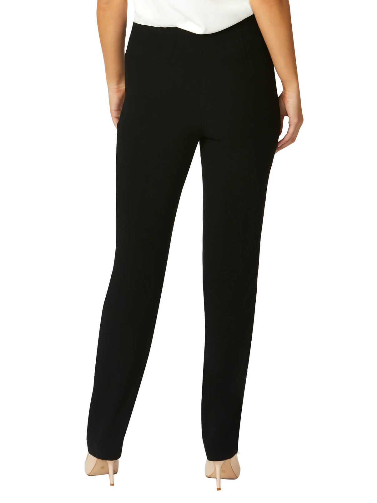 Black Crepe Straight Leg Pant