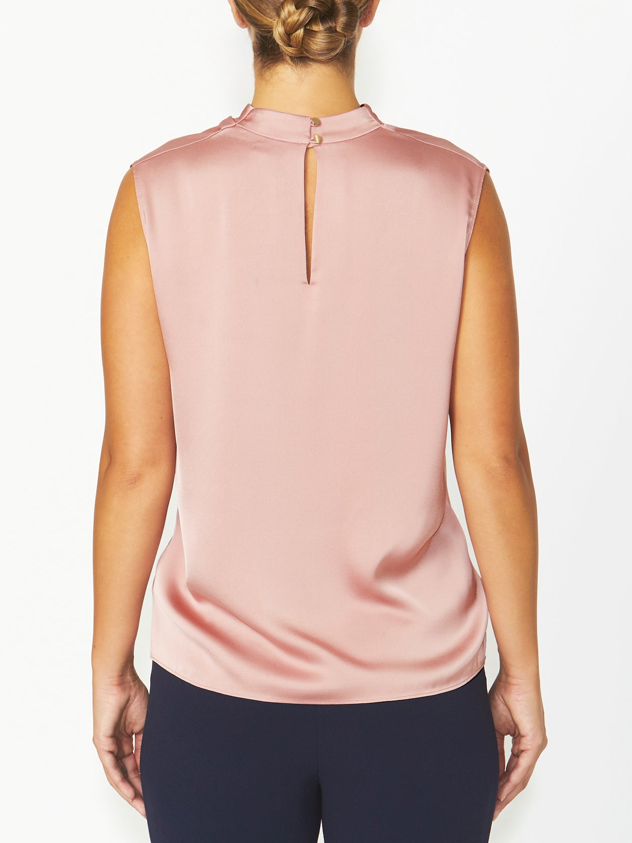 Women's Crepe Cowl Neck Top in Pink | Amity