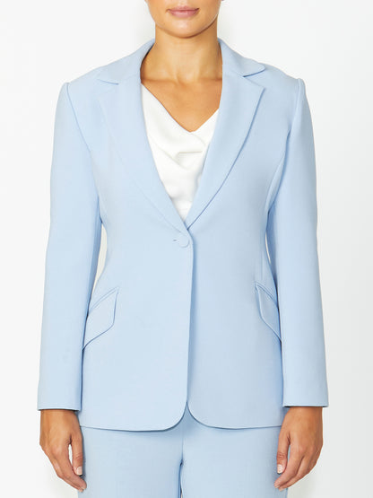 Women's Crepe Easy Fit Jacket in Blue | Lola