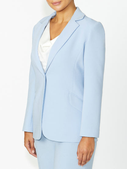 Women's Crepe Easy Fit Jacket in Blue | Lola