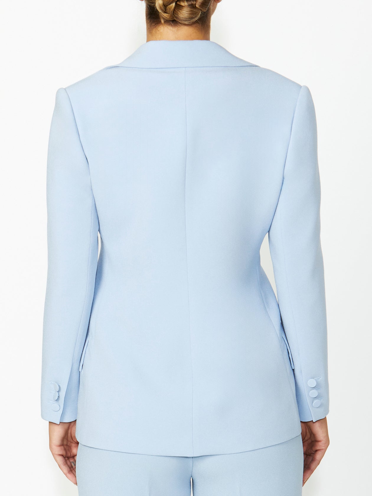 Women's Crepe Easy Fit Jacket in Blue | Lola