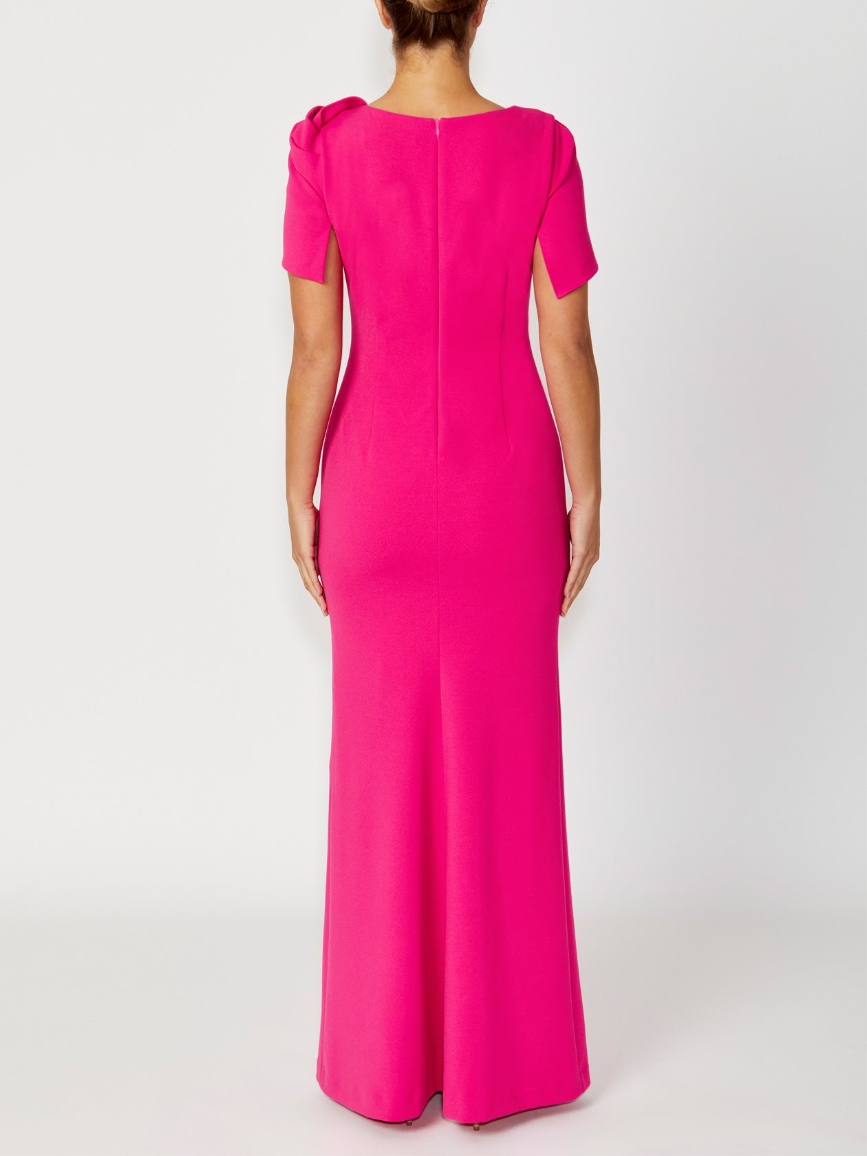 Women's Crepe Floor Length Gown in Pink | Juno