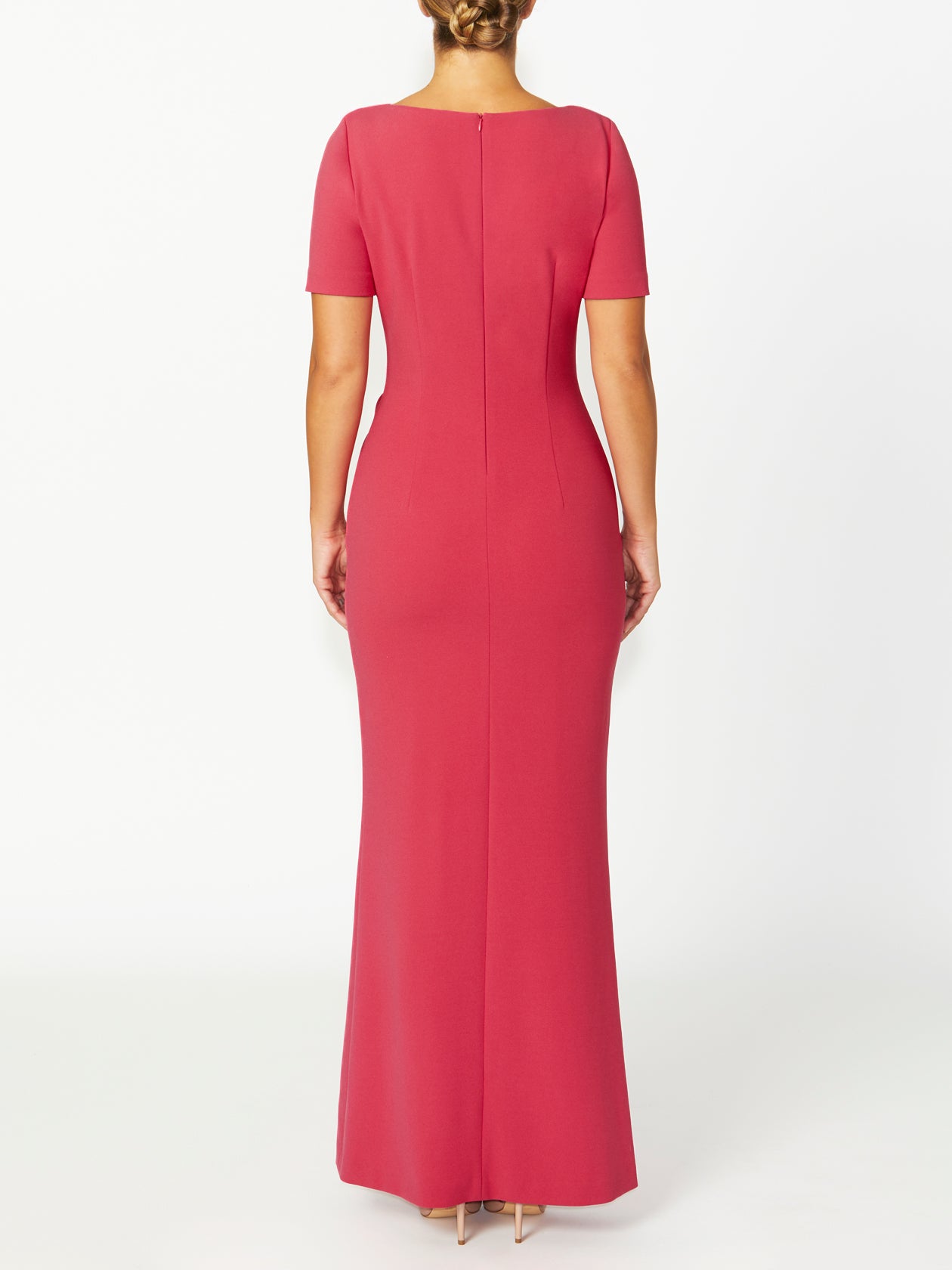 Women's Crepe Floor Length Gown in Pink | Harlow