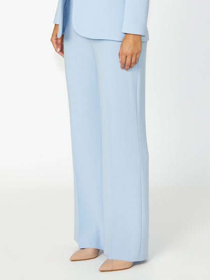 Women's Crepe Mid Rise Pant in Blue | Elsie