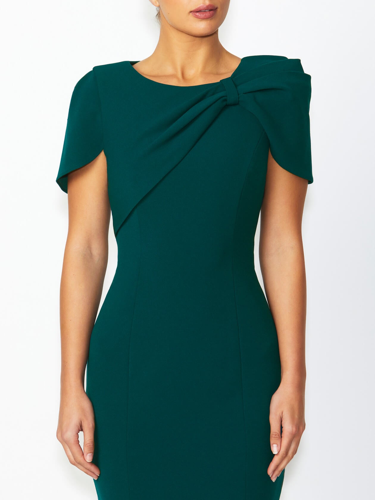 Women s Crepe Shift Dress in Green Juno