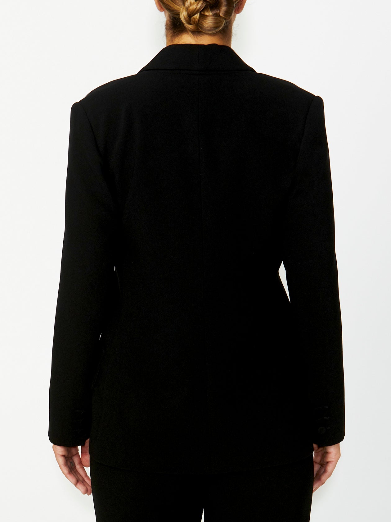 Women's Crepe Single Button Jacket in Black | Quinn