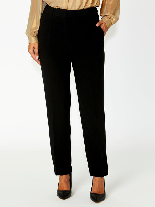 Women's Crepe Straight Leg Pant in Black | Dulce