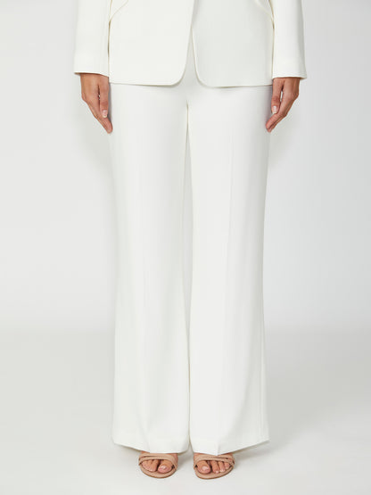 Women's Crepe Wide Leg Pant in Ivory | Santina