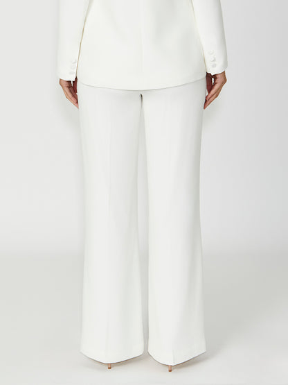 Women's Crepe Wide Leg Pant in Ivory | Santina