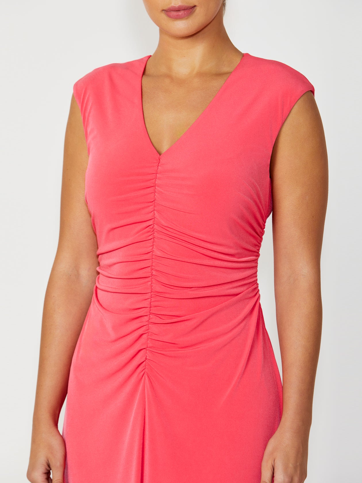 Women's Jersey Asymmetrical Dress in Pink | Lucinda