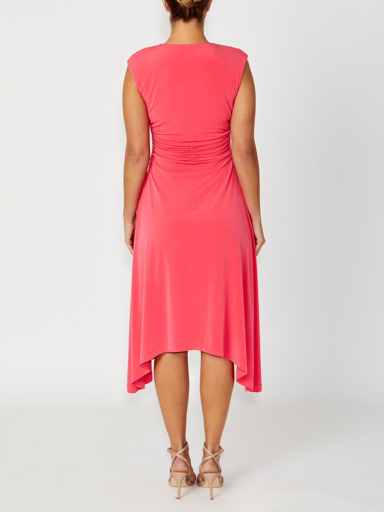 Women's Jersey Asymmetrical Dress in Pink | Lucinda