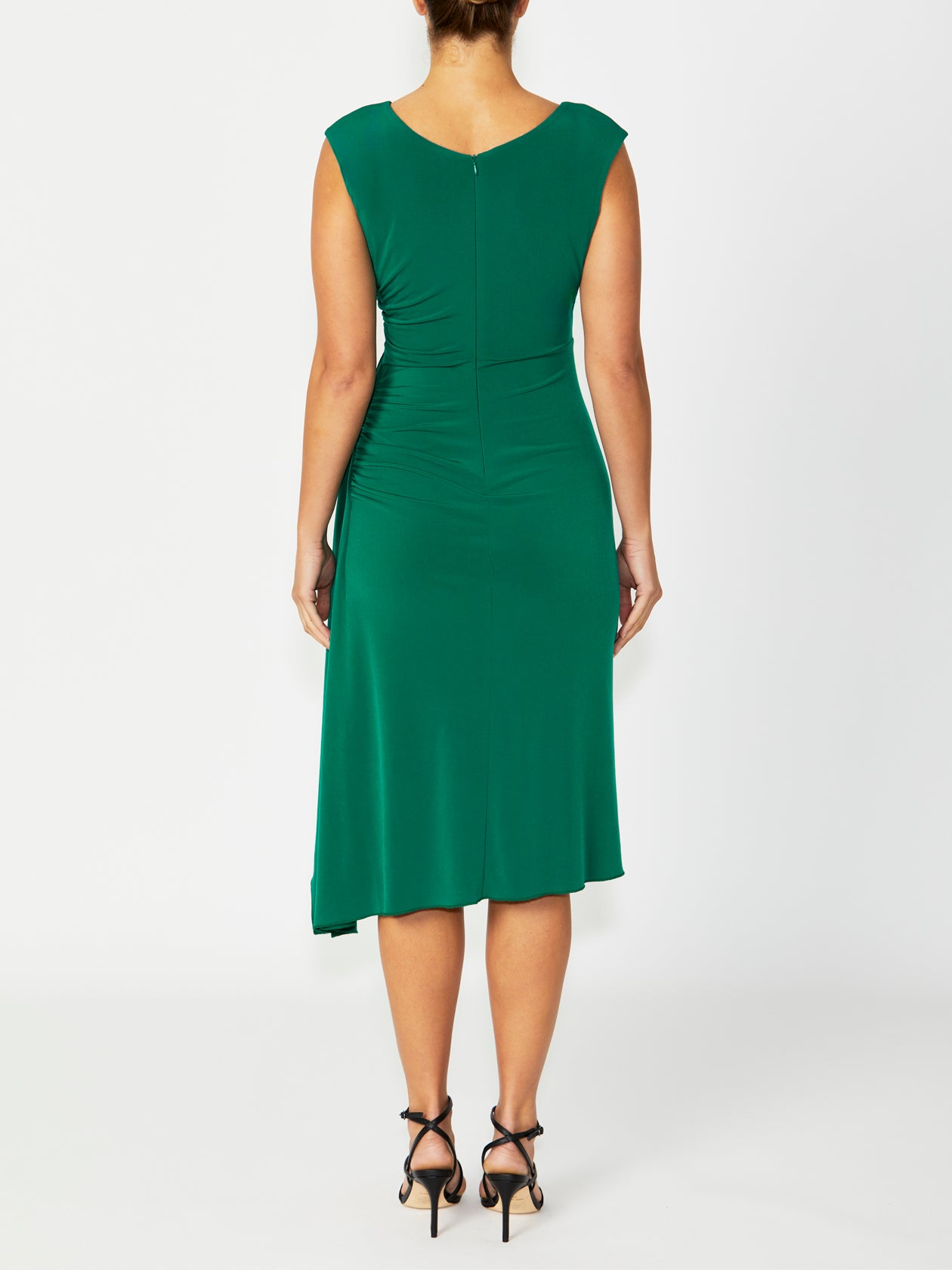 Women's Jersey Asymmetrical Dress in Green | Amber