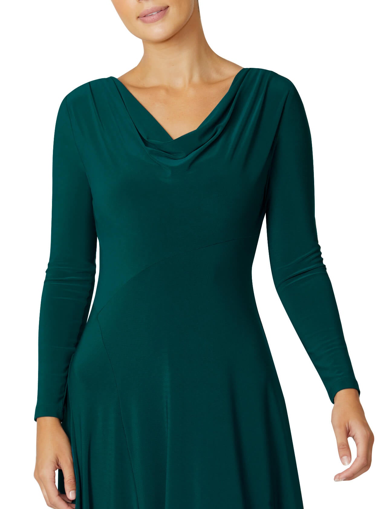 Cowl neck jersey dress on sale