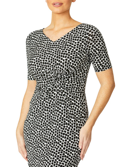 Verona Black Geo Jersey Dress