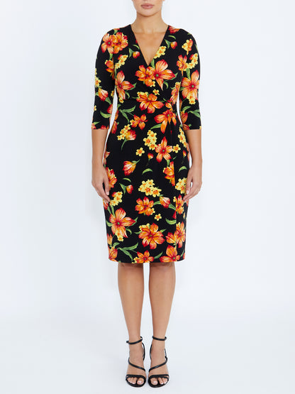 Autumn Floral Jersey Dress