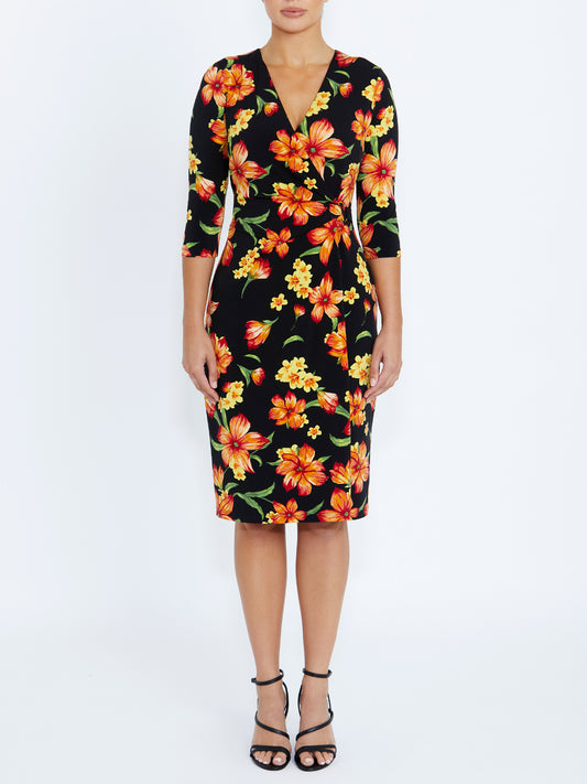 Autumn Floral Jersey Dress