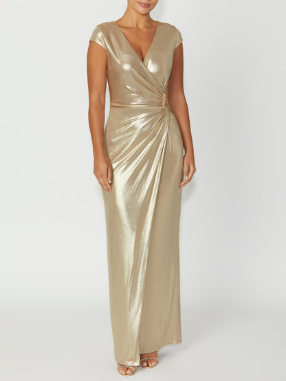 Women's Jersey Gown in Gold | Myrah