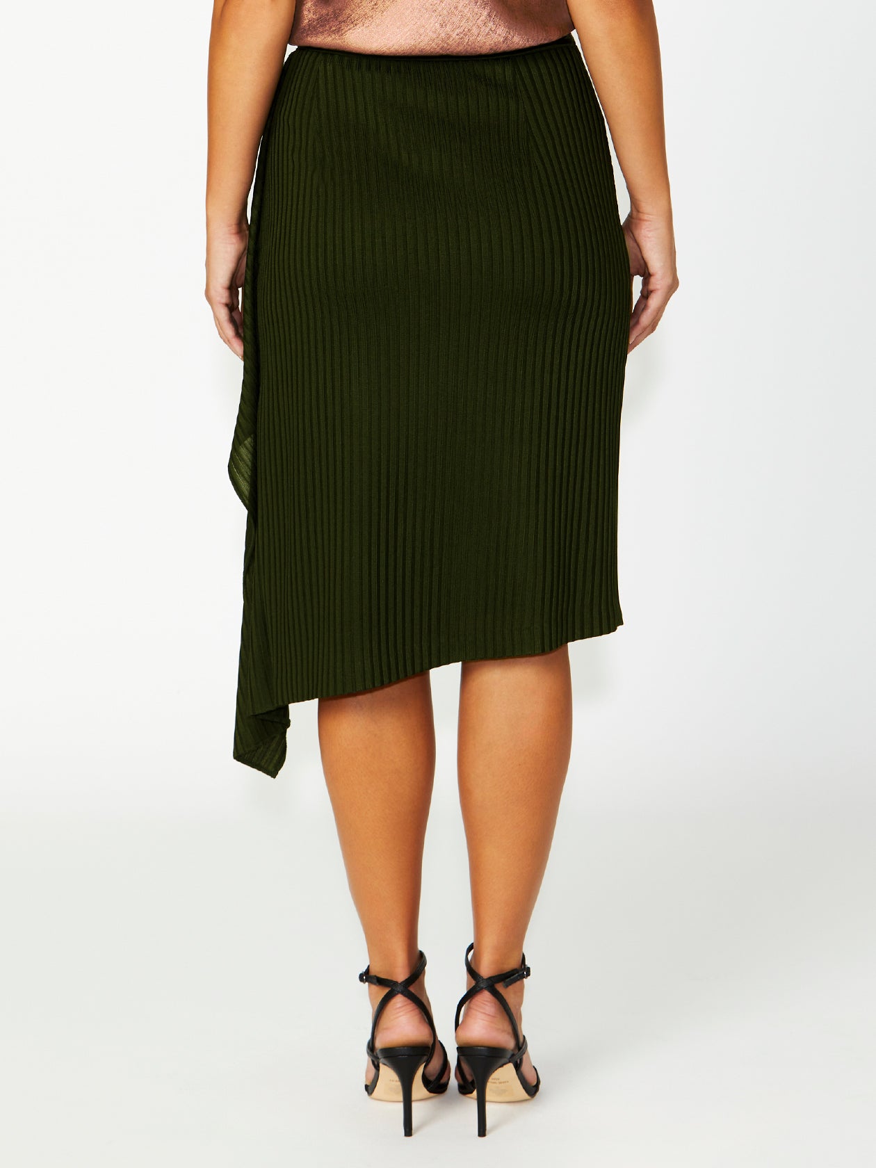 Women's Knit Wrap Skirt in Green | Lisa