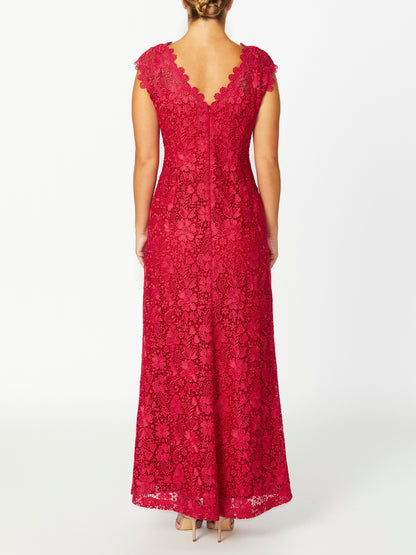 Women's Lace Floor Length Gown in Pink | Millicent