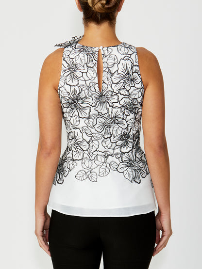 Women's Lace Peplum Top in Black | Cece