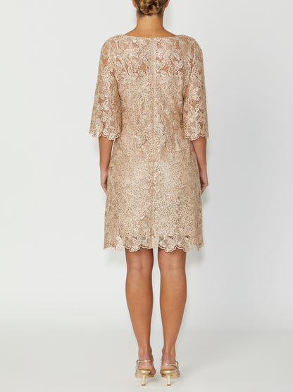 Women's Lace Tunic Dress in Gold | Geneieve