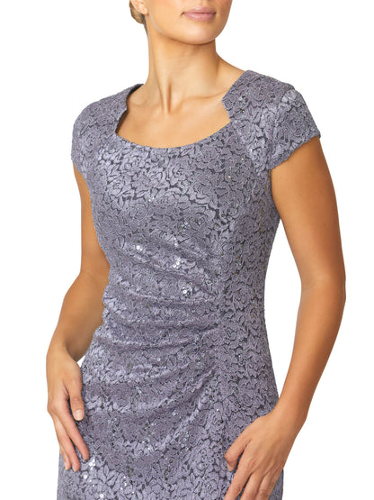 Helena Lilac Stretch Lace Dress