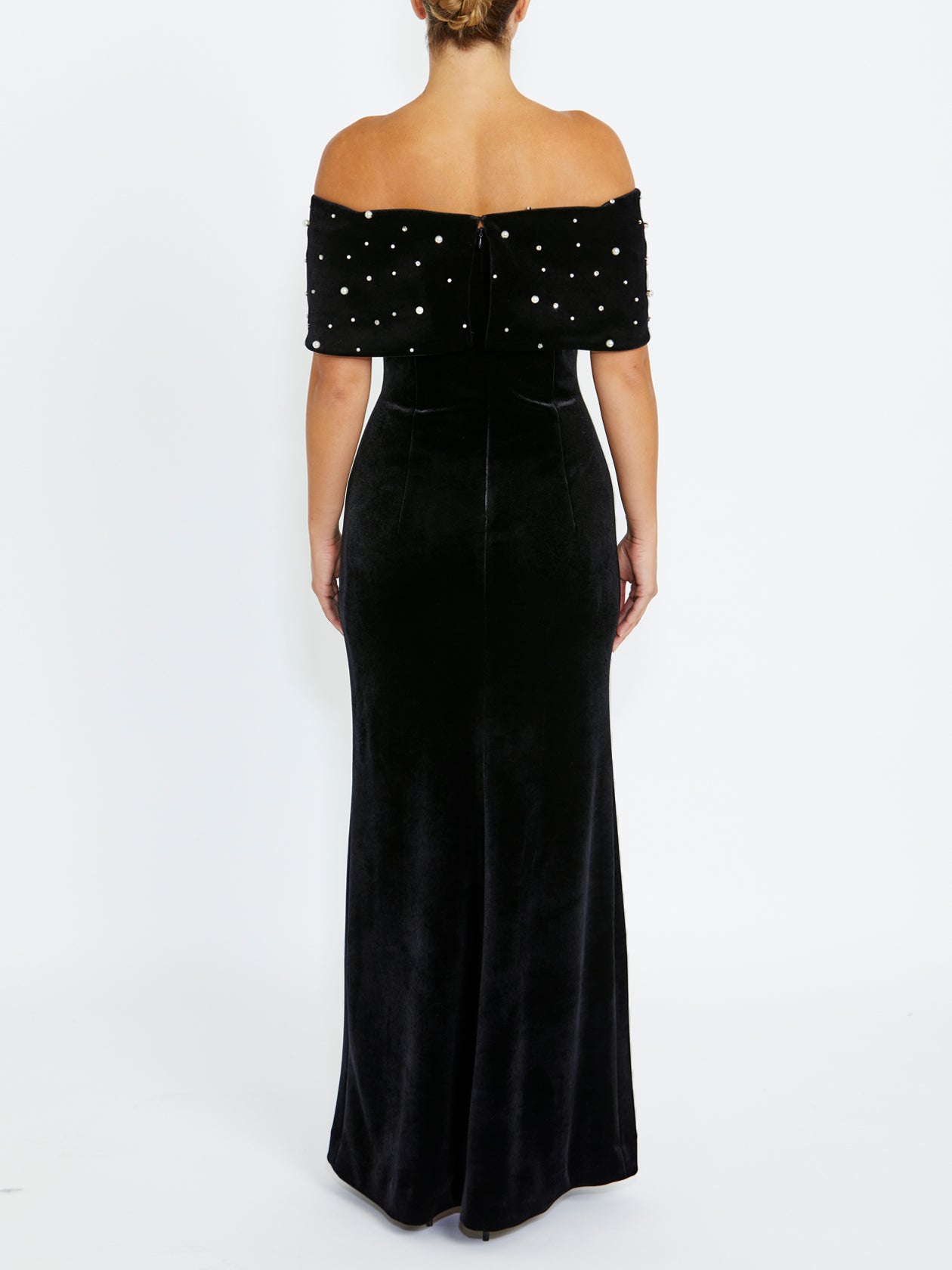 Lila Black Velour Gown