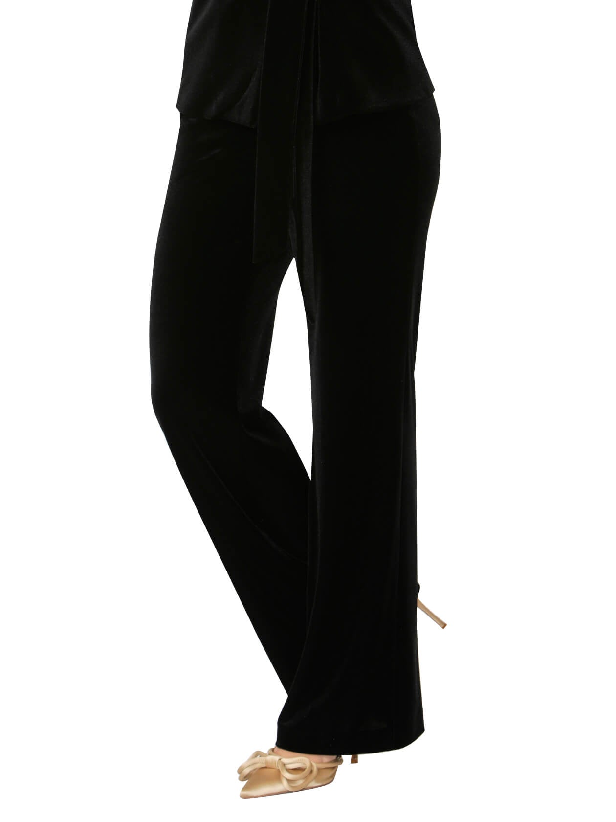 Buy Black Solid Velvet Trousers Online  Libas