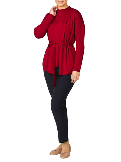 Chloe Red Wrap Cardigan