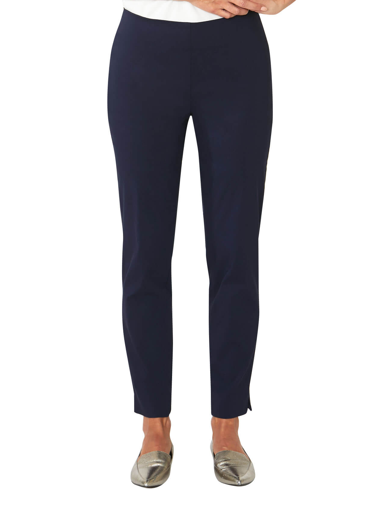 Navy stretch hot sale capri pants