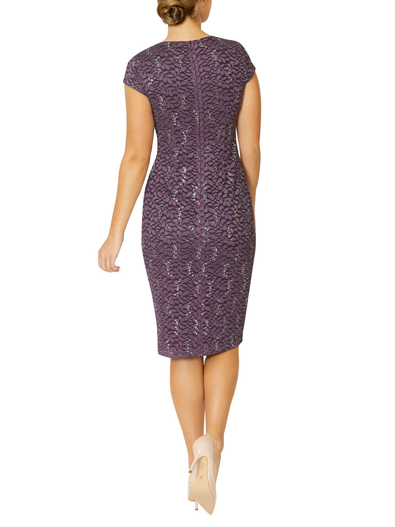 Helena Violet Stretch Lace Dress